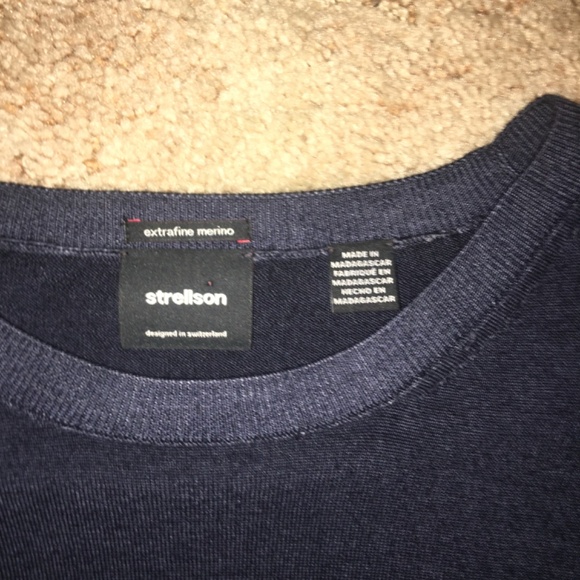 Strellson extra fine merino wool sweater mens. XXL navy blue - Picture 2 of 3